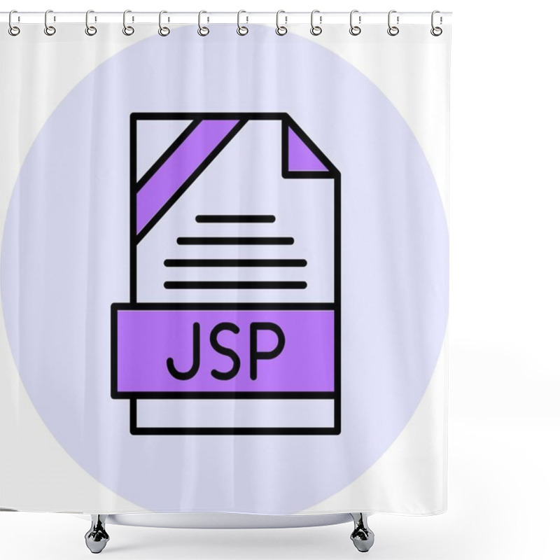 Personality  JSP Web Icon Vector Illustration Shower Curtains