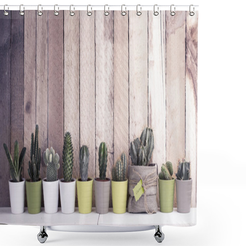 Personality  Cactus And Succulents Collection Shower Curtains