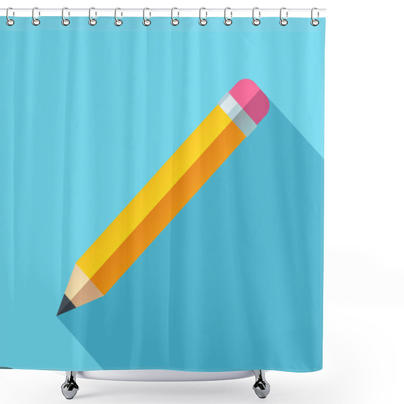 Personality  Flat Pencil Icon Shower Curtains