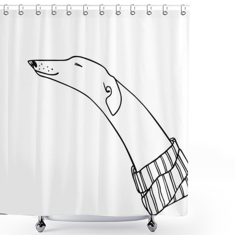 Personality  Hand Drawn Greyhound Shower Curtains