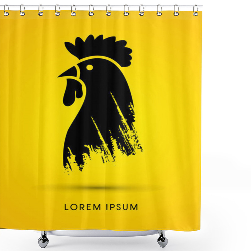 Personality  Head Chicken Graphic Vector Shower Curtains