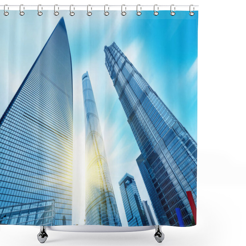 Personality  Shanghai Lujiazui Architectural Landscape Skylin Shower Curtains