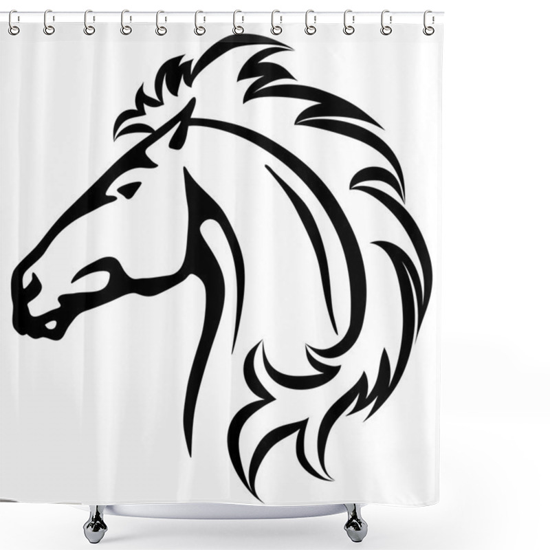 Personality  Wild Horse's Head Shower Curtains