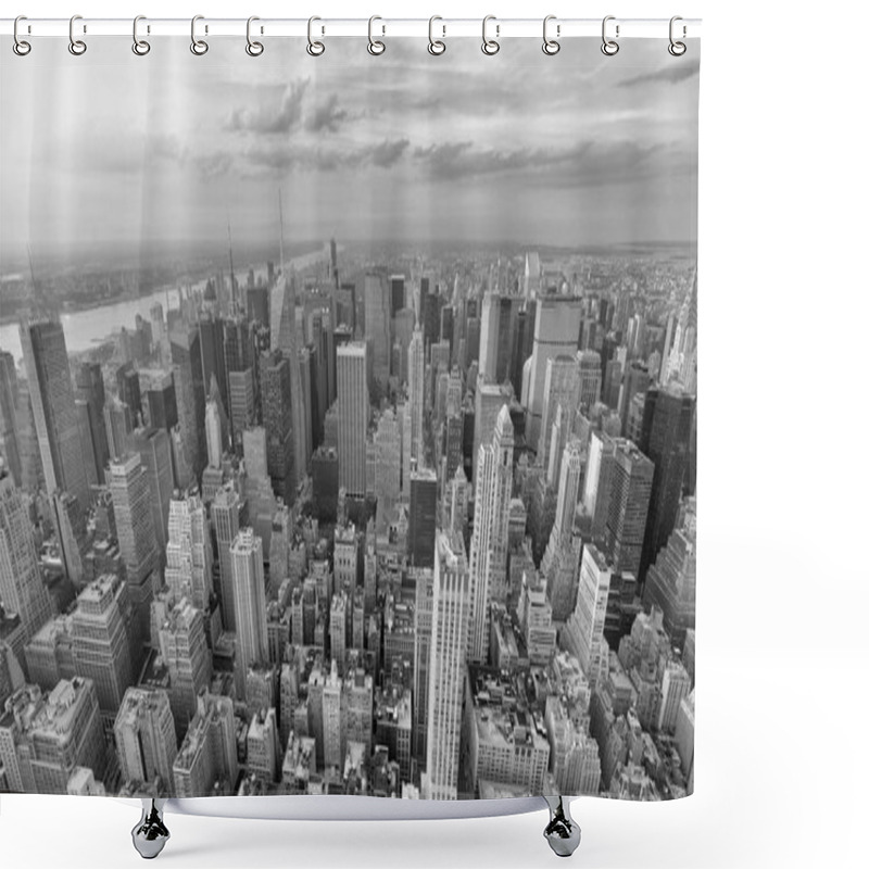 Personality  New York City, USA. Amazing Aerial Manhattan View At Sunset. Shower Curtains