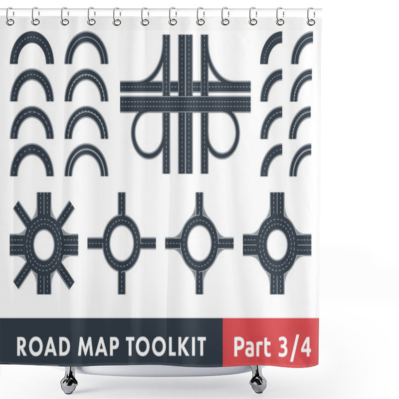 Personality  Road Map Toolkit Shower Curtains