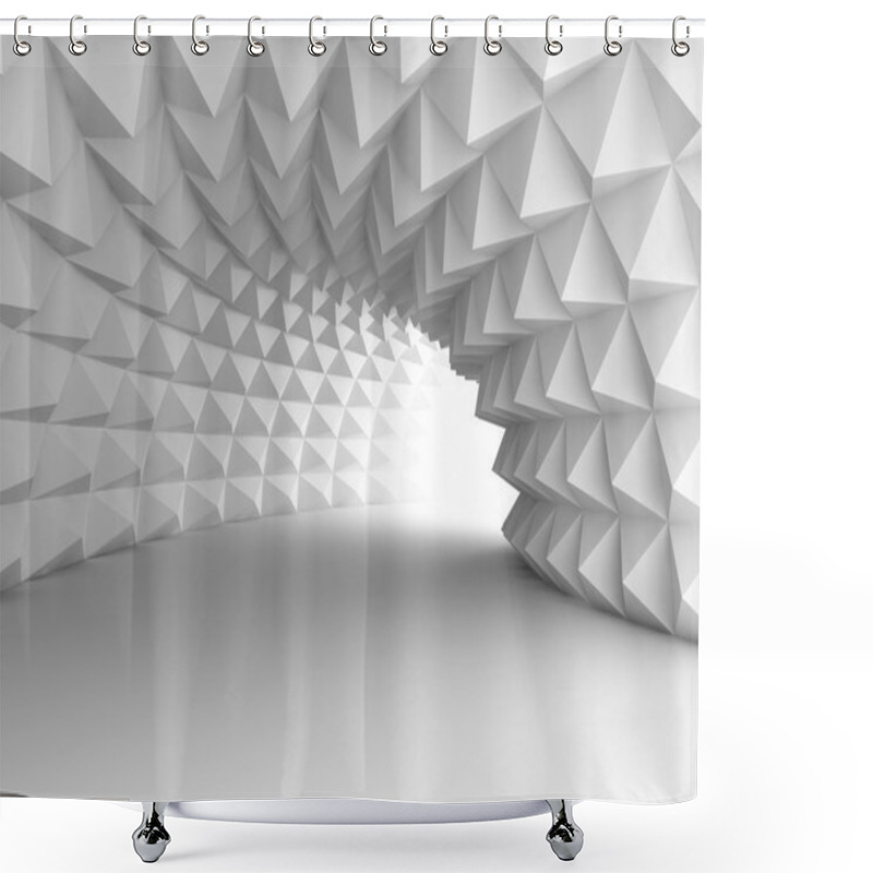 Personality  Architecture Tunnel With Light Background Shower Curtains