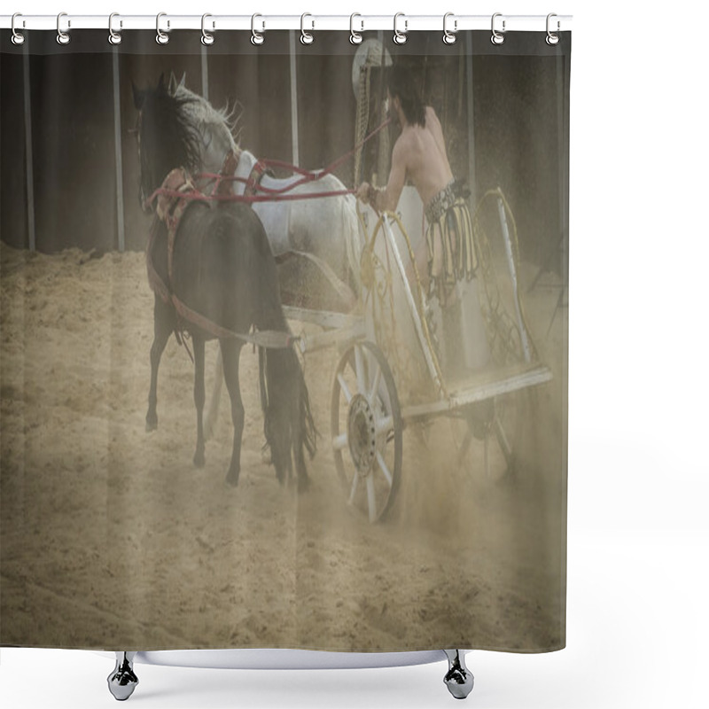 Personality  Chariot Race In A Roman Circus Shower Curtains