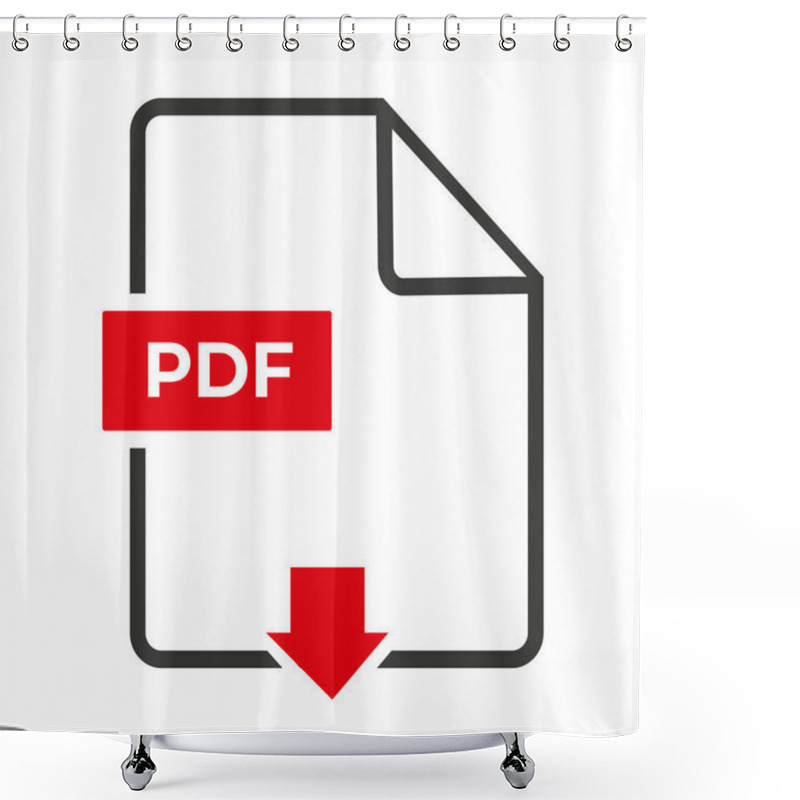 Personality  The PDF Icon. File Format Symbol. Flat Vector Illustration Shower Curtains