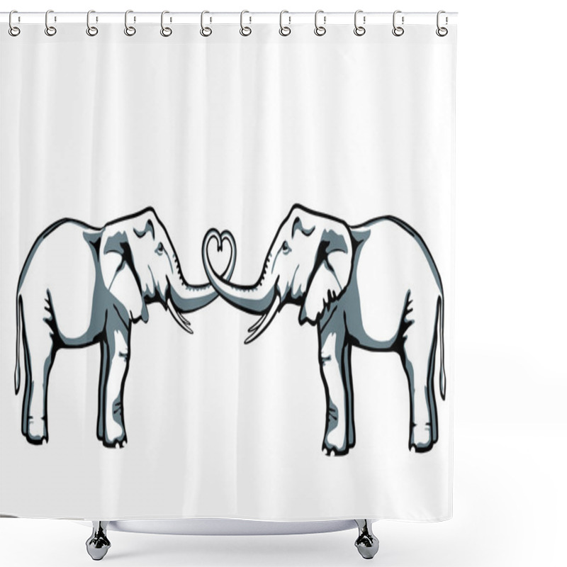 Personality  Elephant Love Shower Curtains