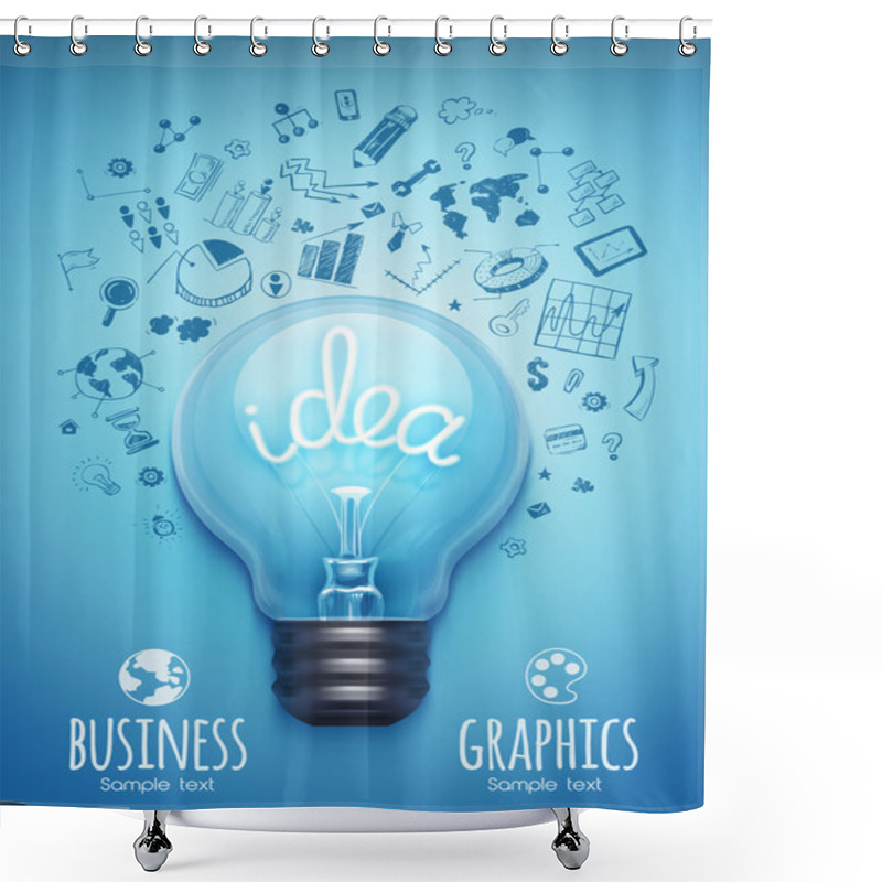 Personality  Light Bulb And Drawing Business Strategy Shower Curtains