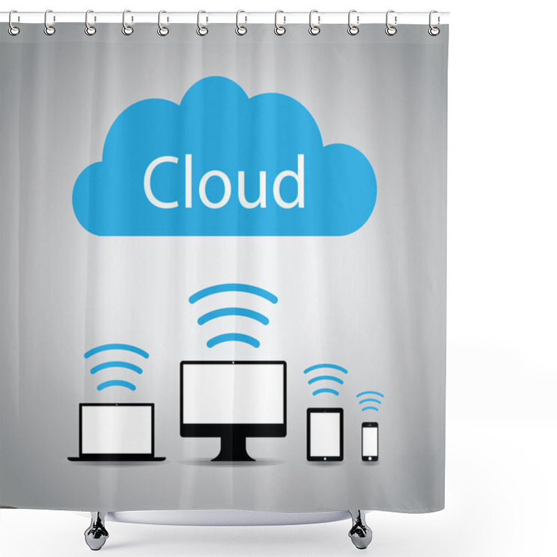 Personality  Technology Cloud Background Shower Curtains