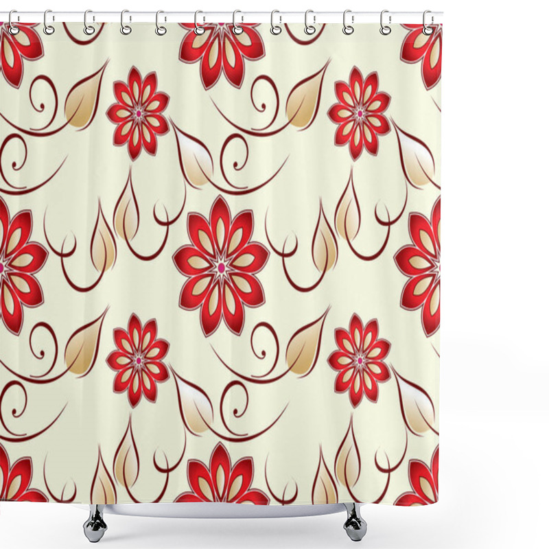 Personality  Seamless Textile Floral Pattern Shower Curtains