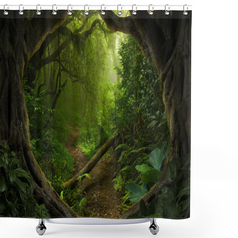 Personality  Tropical Rain Forest In Asia Shower Curtains