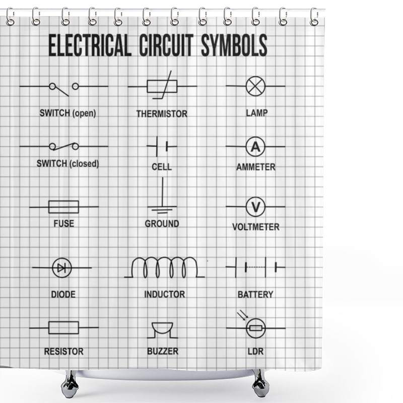 Personality  Electrical Circuit Symbols Shower Curtains