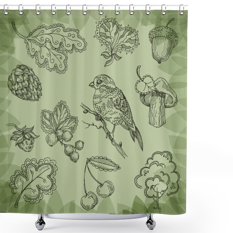 Personality  Nature. Vector Illustration Shower Curtains