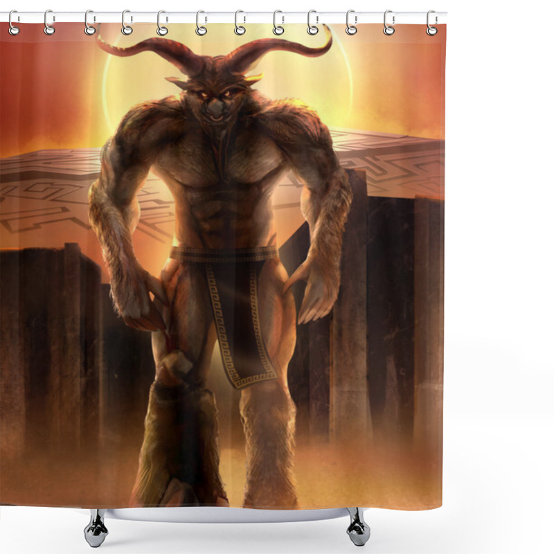 Personality  Minotaur Mythological Greek Creature. Shower Curtains