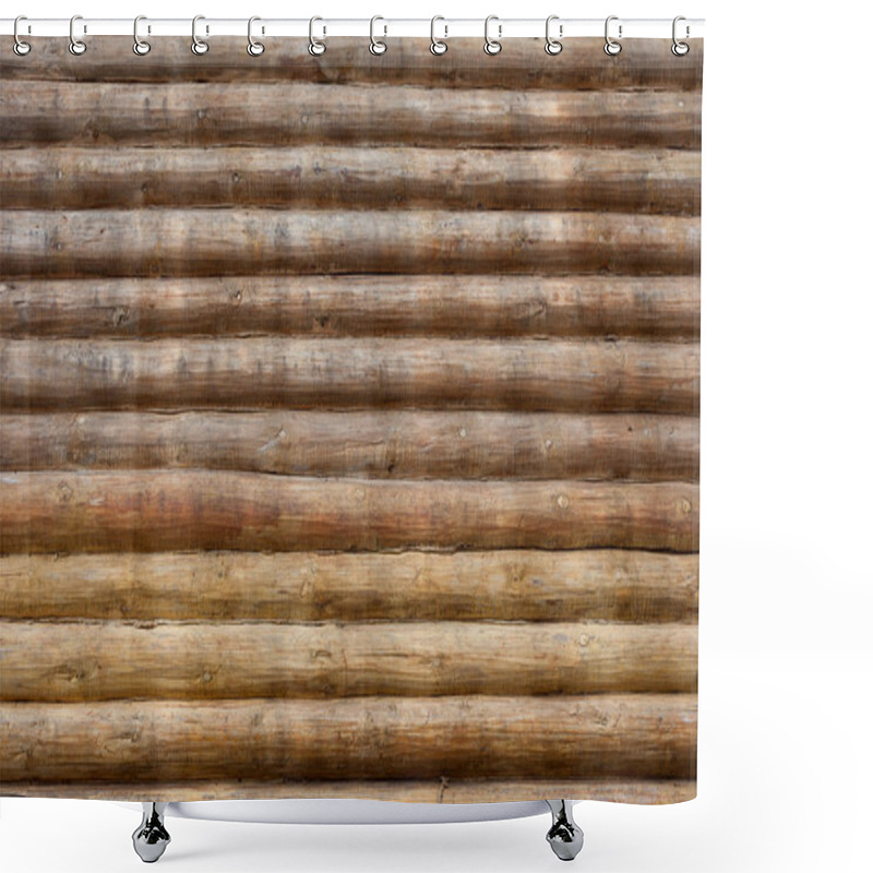 Personality  Wall Of Log Background Shower Curtains