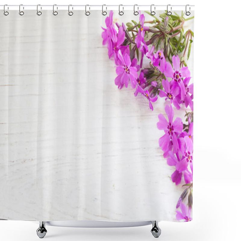 Personality  Beautiful  Flowers On Wooden Background Shower Curtains