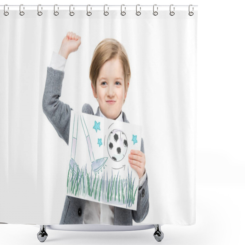 Personality  Small Kid With Drawing Shower Curtains