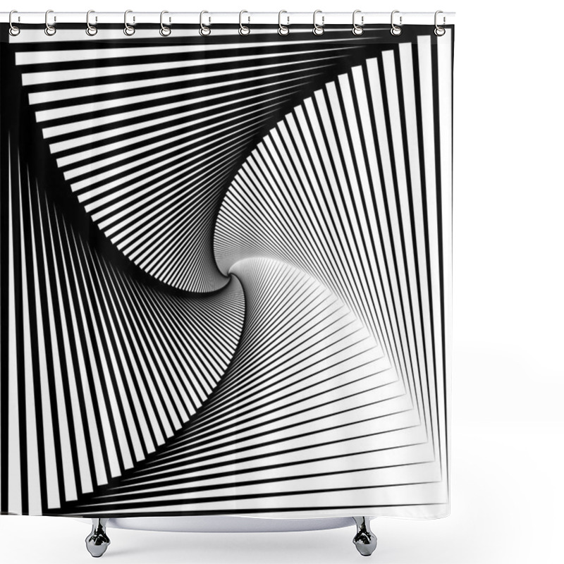 Personality  Spirally Squares Abstract Monochrome Background Shower Curtains