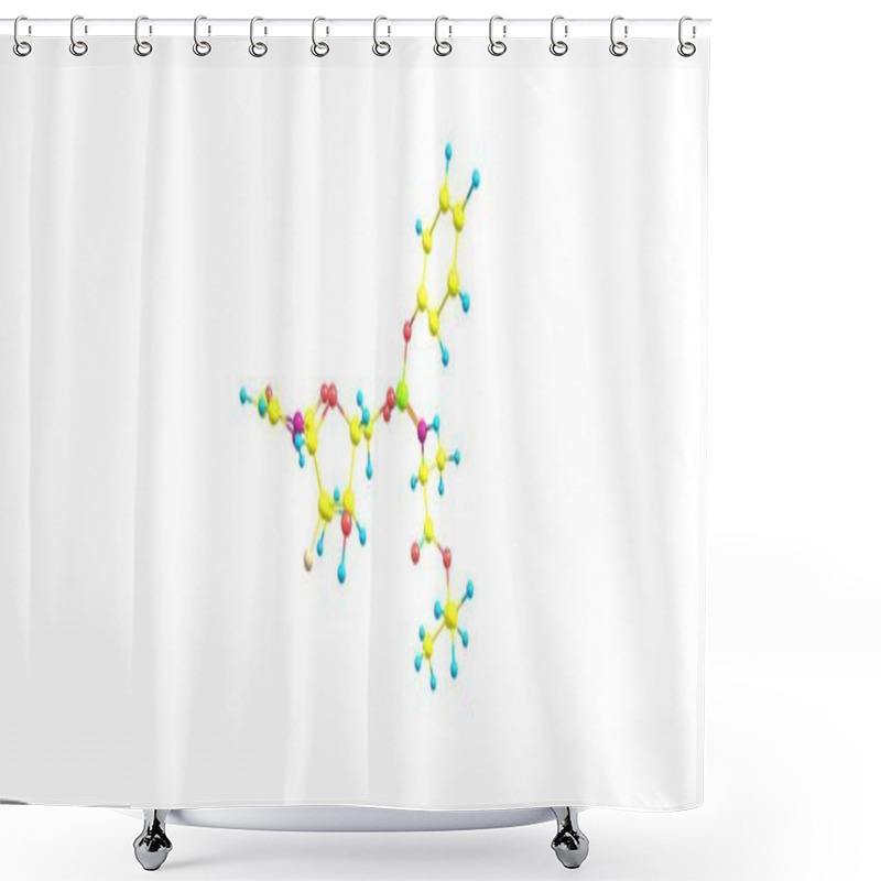 Personality  Sofosbuvir Molecular Structure Isolated On White Shower Curtains