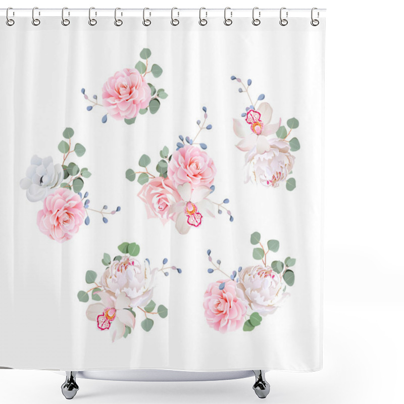 Personality  Small Wedding Bouquets Vector Design Elements. Shower Curtains