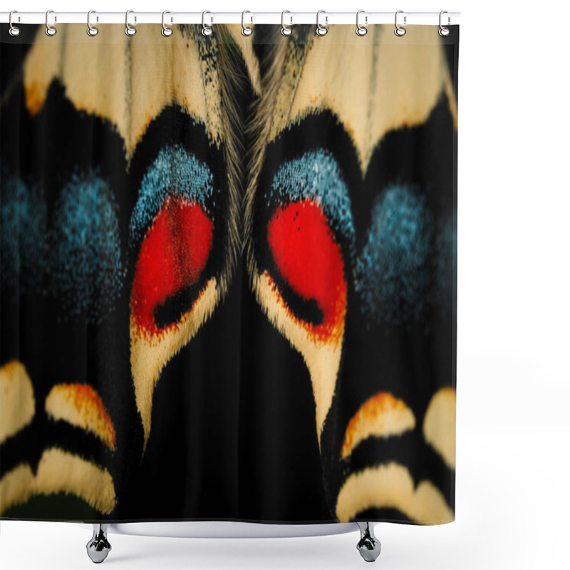 Personality  Swallowtail Butterfly. Macro Photo Of Scales On The Wings Of An Insect Close-up. Shower Curtains