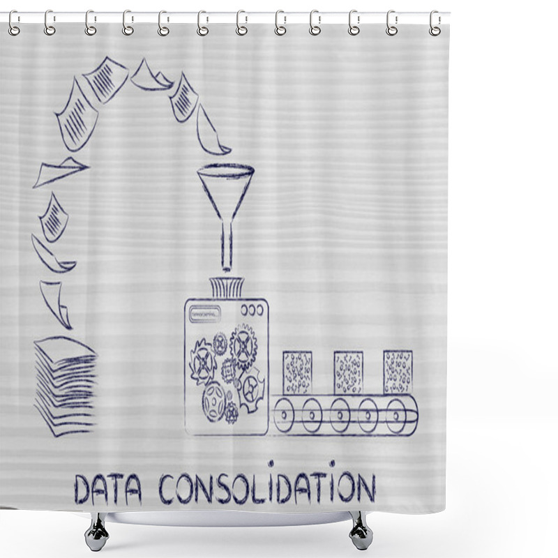 Personality  Concept Of Data Consolidation Shower Curtains