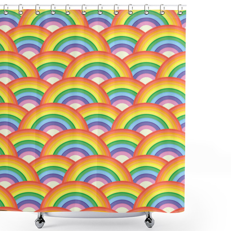 Personality  Rainbows Pattern For Fabric, Wrapping, Textile, Wallpaper, Apparel. Vector Illustration Shower Curtains