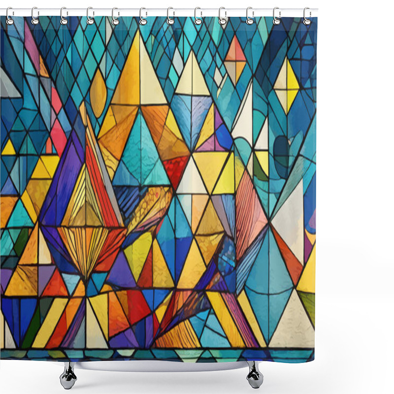 Personality  Fantasy, Dots And Lines, Circles, Geometric Shapes Shower Curtains