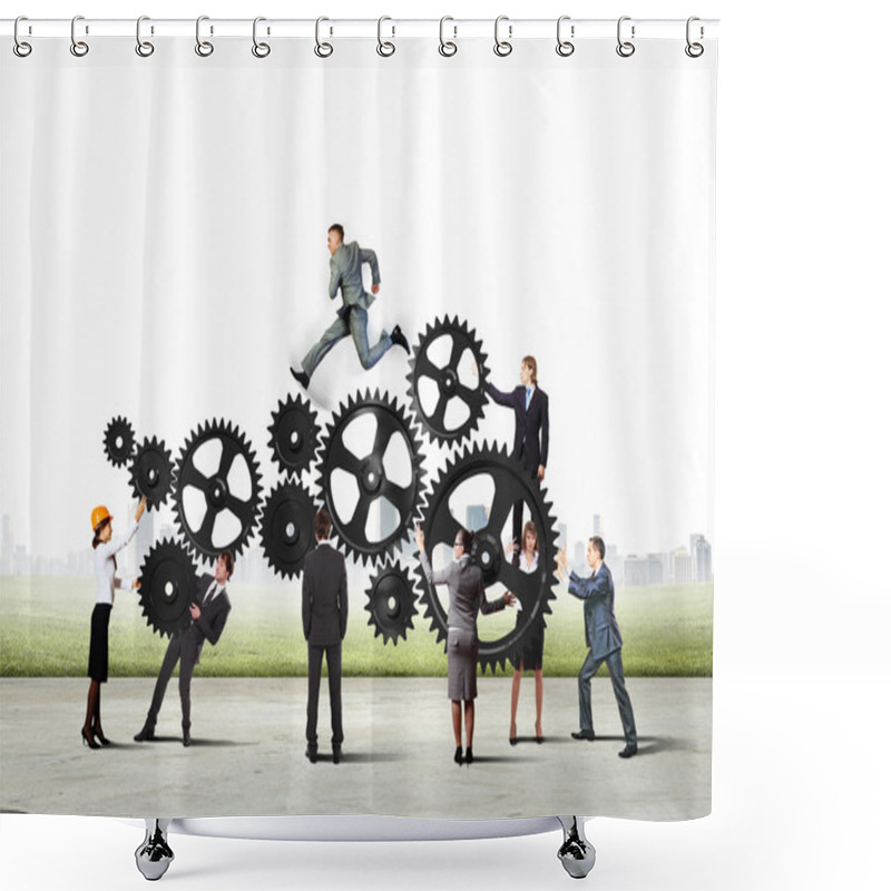 Personality  Teamwork Concept Shower Curtains