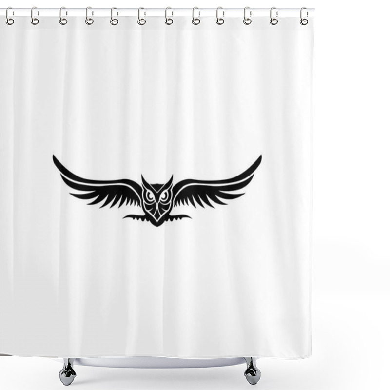 Personality  Owl Logo - Vector Illustration. Emblem Design On White Background Shower Curtains