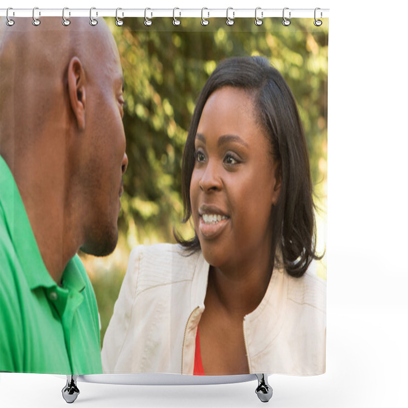 Personality  African American Couple Talking Shower Curtains