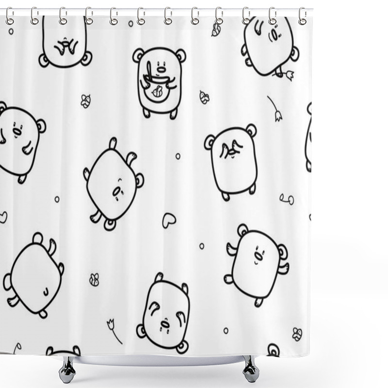 Personality  Bears Silhouettes Seamless Pattern Shower Curtains