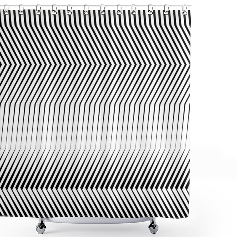 Personality  Vertical Waving, Wavy, Zigzag Lines. Irregular Parallel Stripes, Shower Curtains