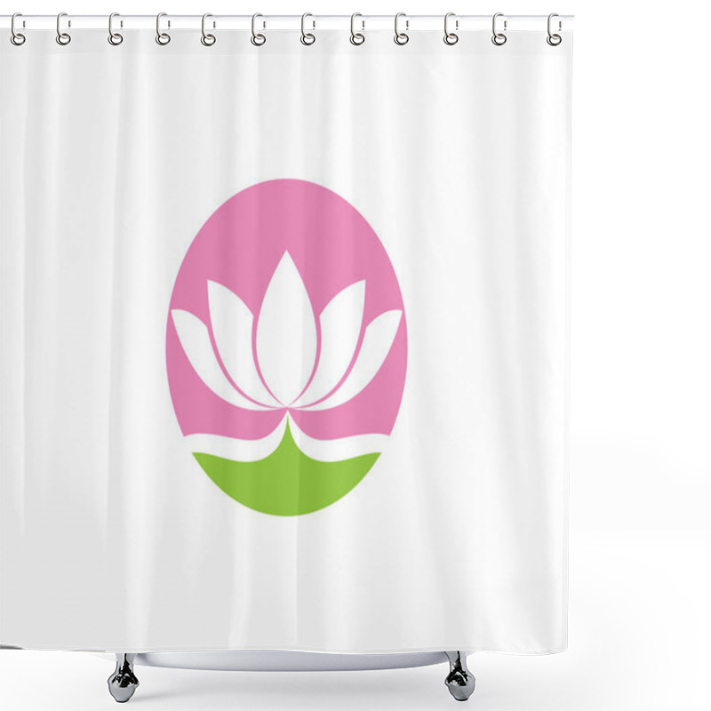 Personality  Lotus Flower Logo Yoga And Health Shower Curtains