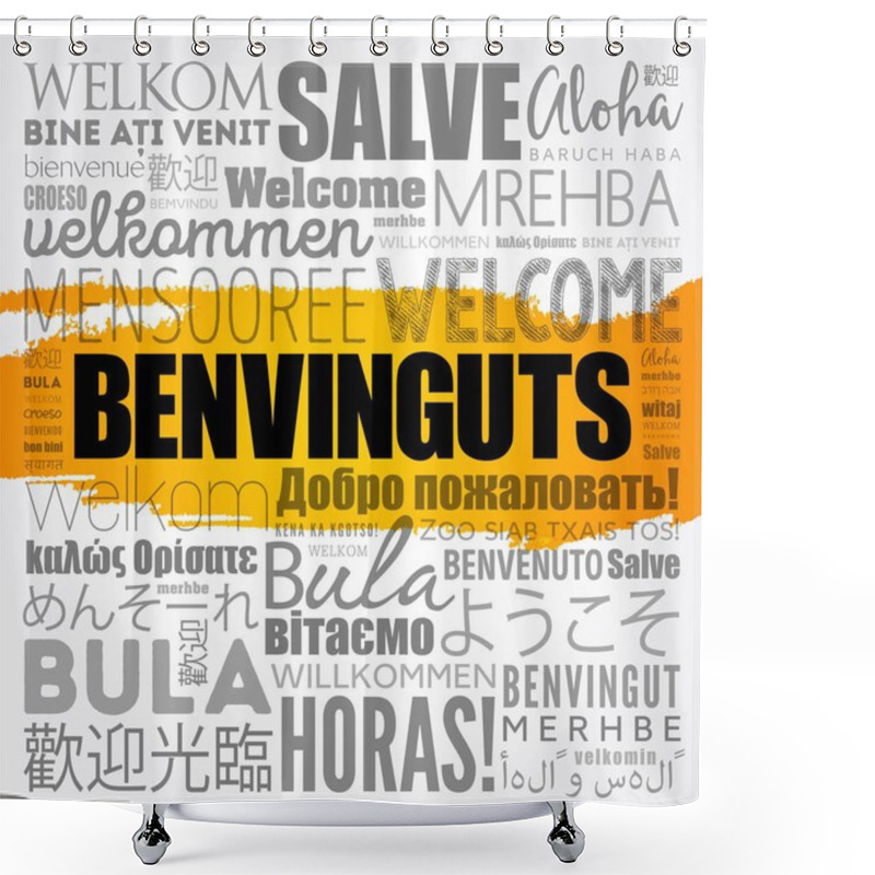 Personality  Benvinguts (Welcome In Catalan) Shower Curtains