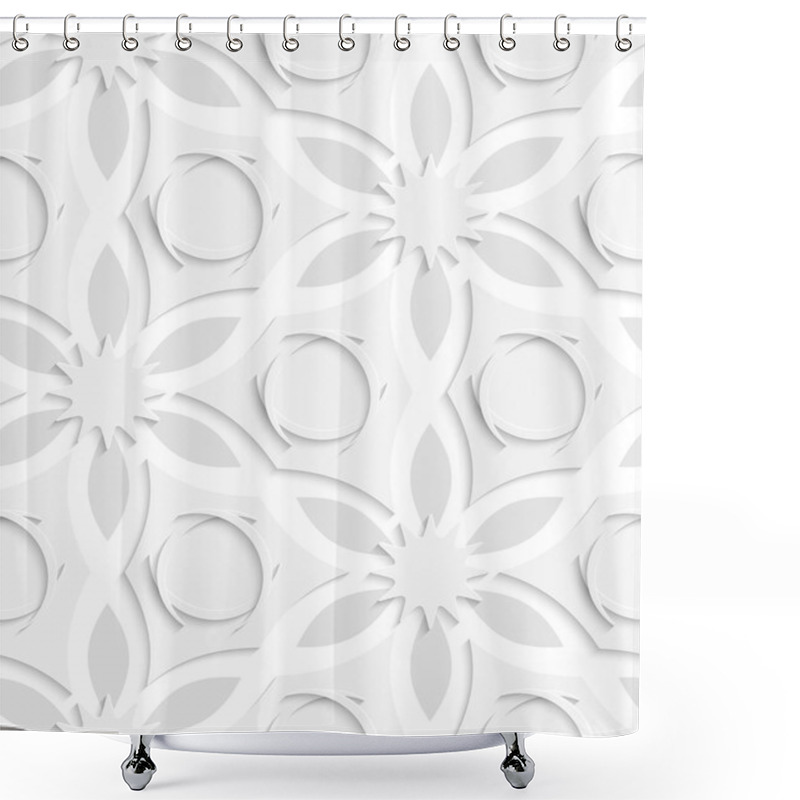 Personality  Floristic Gray Layering Seamless Shower Curtains