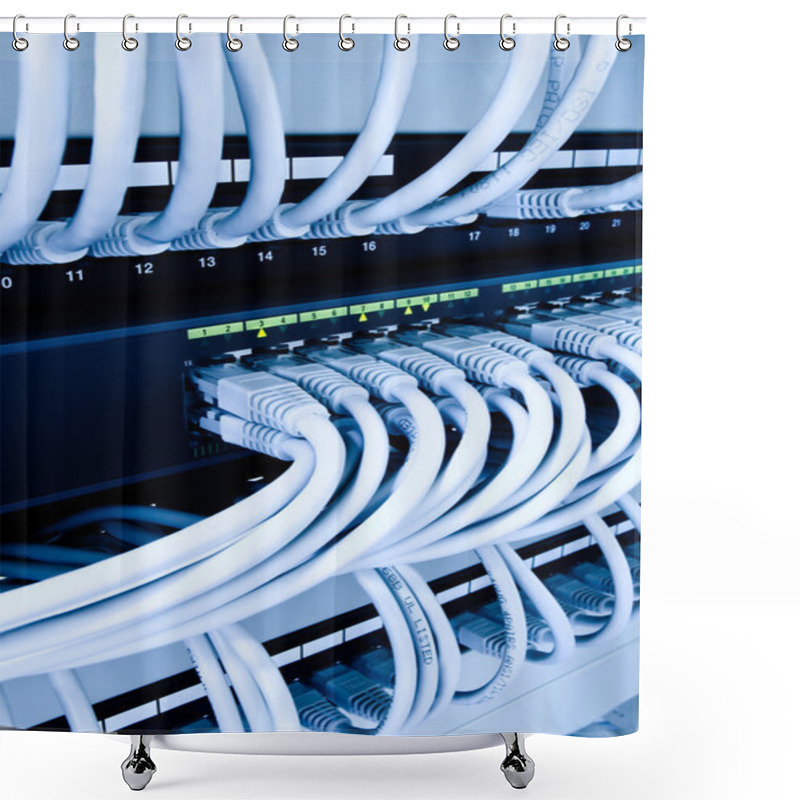 Personality  Network Cables In Data Center Shower Curtains