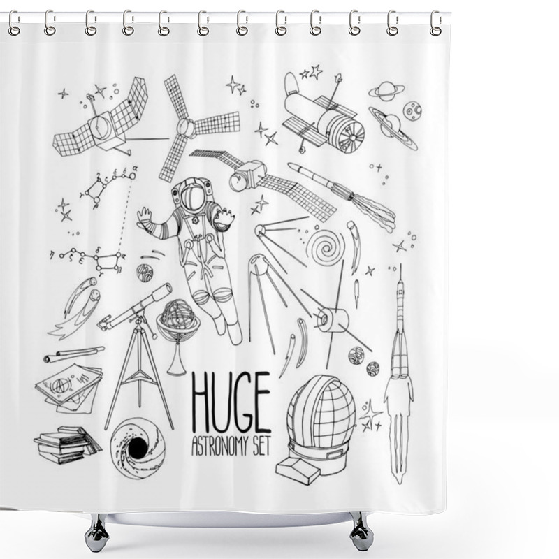 Personality  Graphic Astronomy Set Shower Curtains