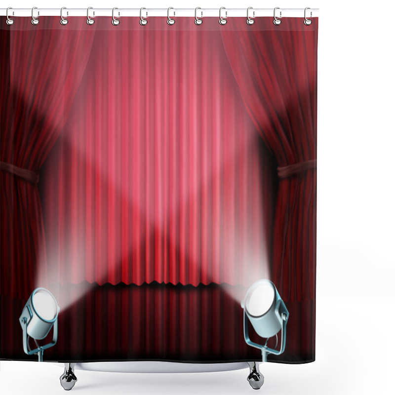 Personality  Spotlights On Red Velvet Cinema Curtains Shower Curtains