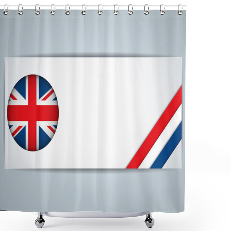 Personality  United Kingdom Country Set Of Banners Shower Curtains