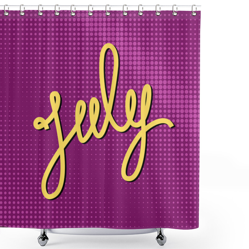 Personality  Text July On Purple Pop Art Background Shower Curtains