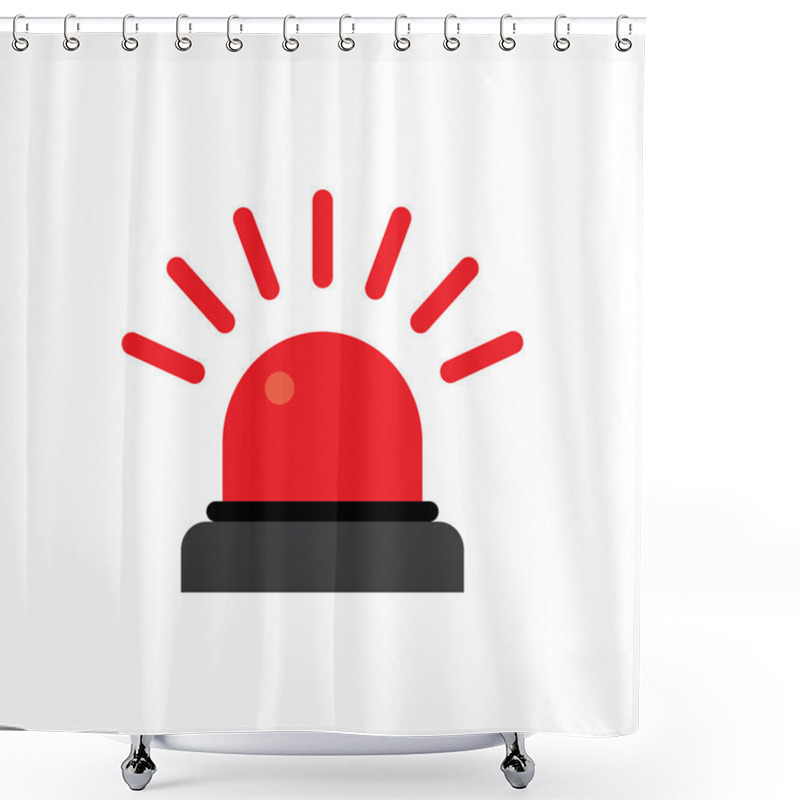 Personality  Police Or Ambulance Red Flasher Shower Curtains