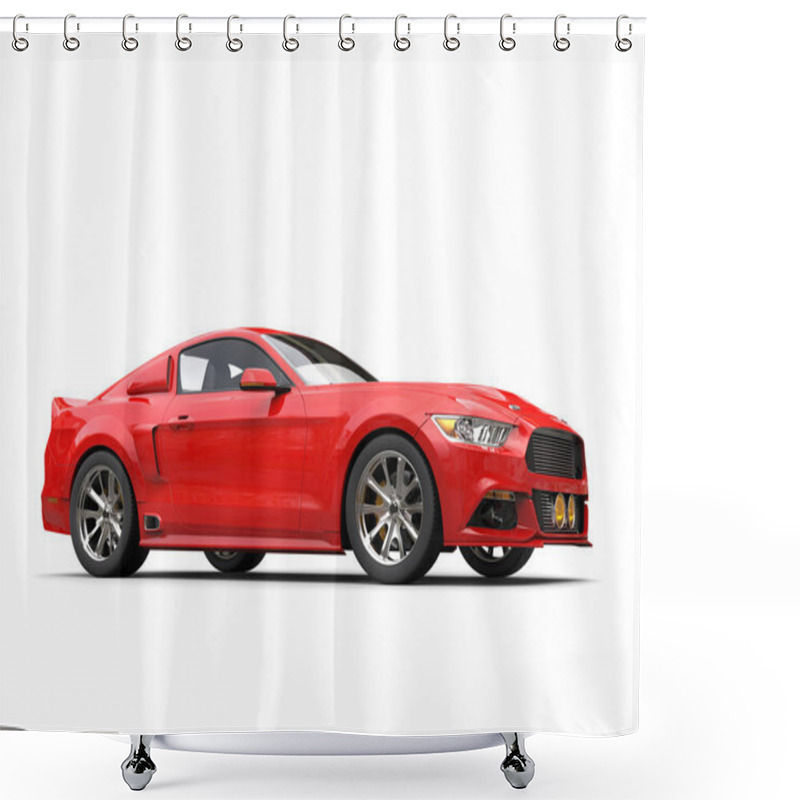 Personality  Hot Red Modern Urban Muscle Car - Beauty Shot Shower Curtains