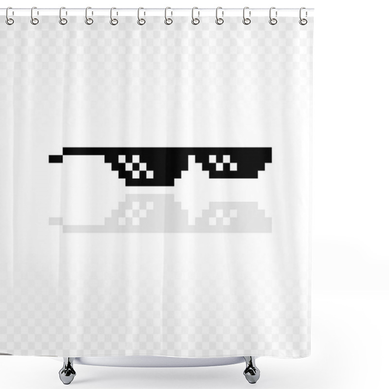 Personality  Meme Glasses Or Thug Life Or Like A Boss Or Deal With It Shower Curtains