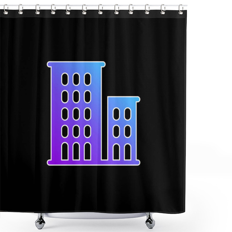 Personality  Apartments Blue Gradient Vector Icon Shower Curtains