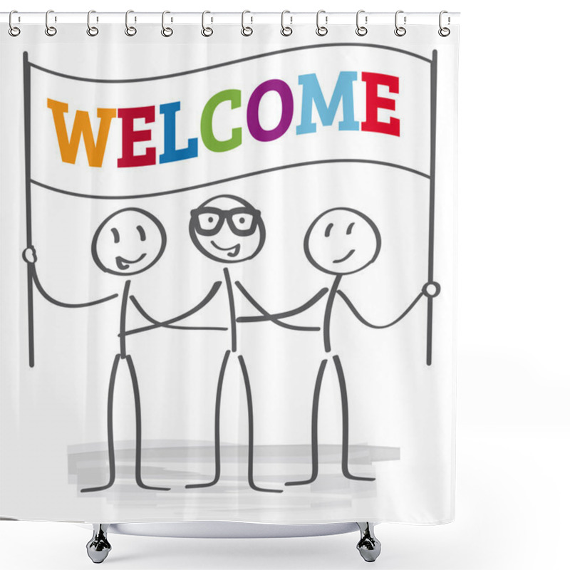 Personality  Welcome Sign - Vector Illustration Shower Curtains