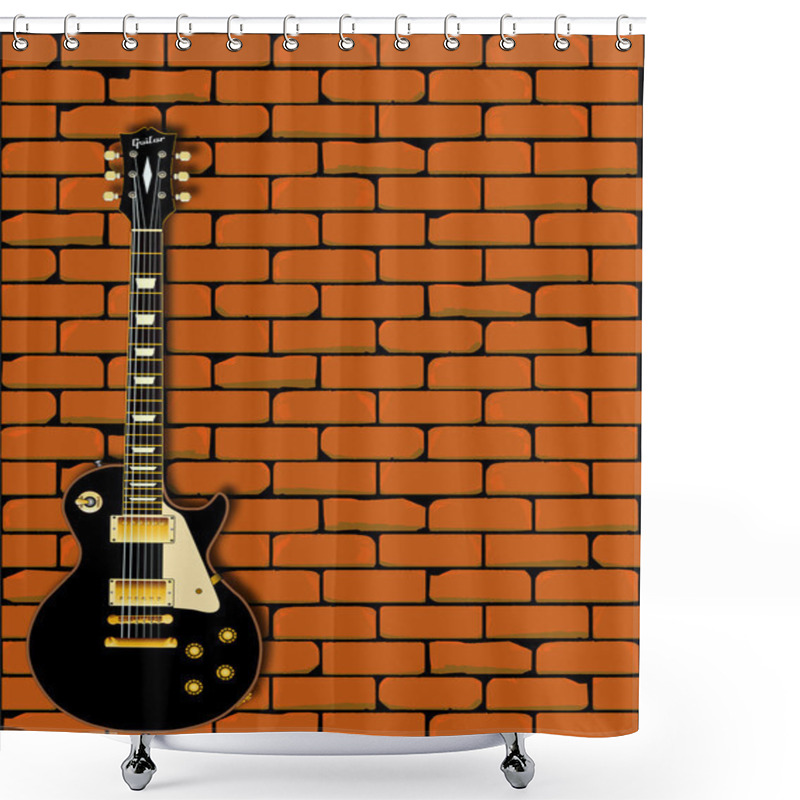 Personality  Rock Guitar Wall Shower Curtains