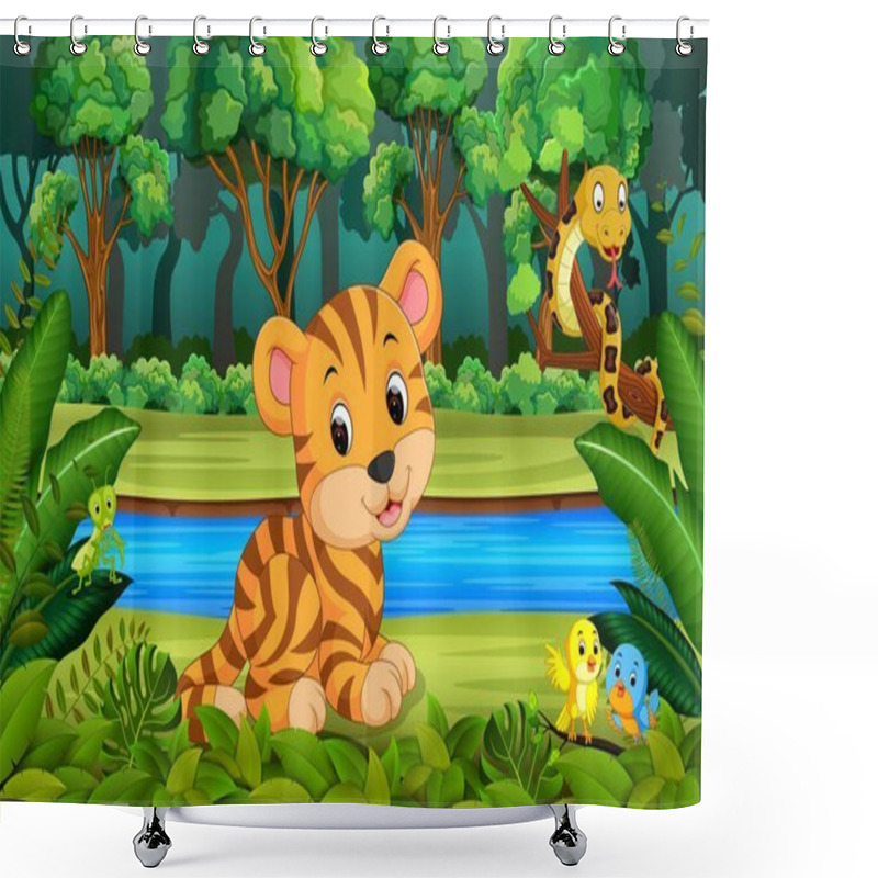 Personality  Tiger In The Forest Shower Curtains